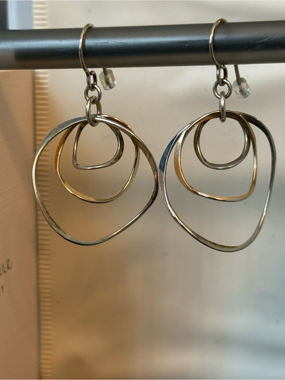 Silver Forest Triple-Hoop Drop Earrings in Silver-Tone